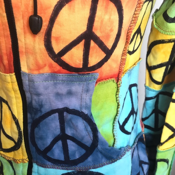 All That Jazz Peace Symbols Sweatshirt, Multicolor, Small - Picture 7 of 9